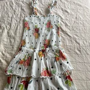 Farm Rio White Nanaju Midi Dress